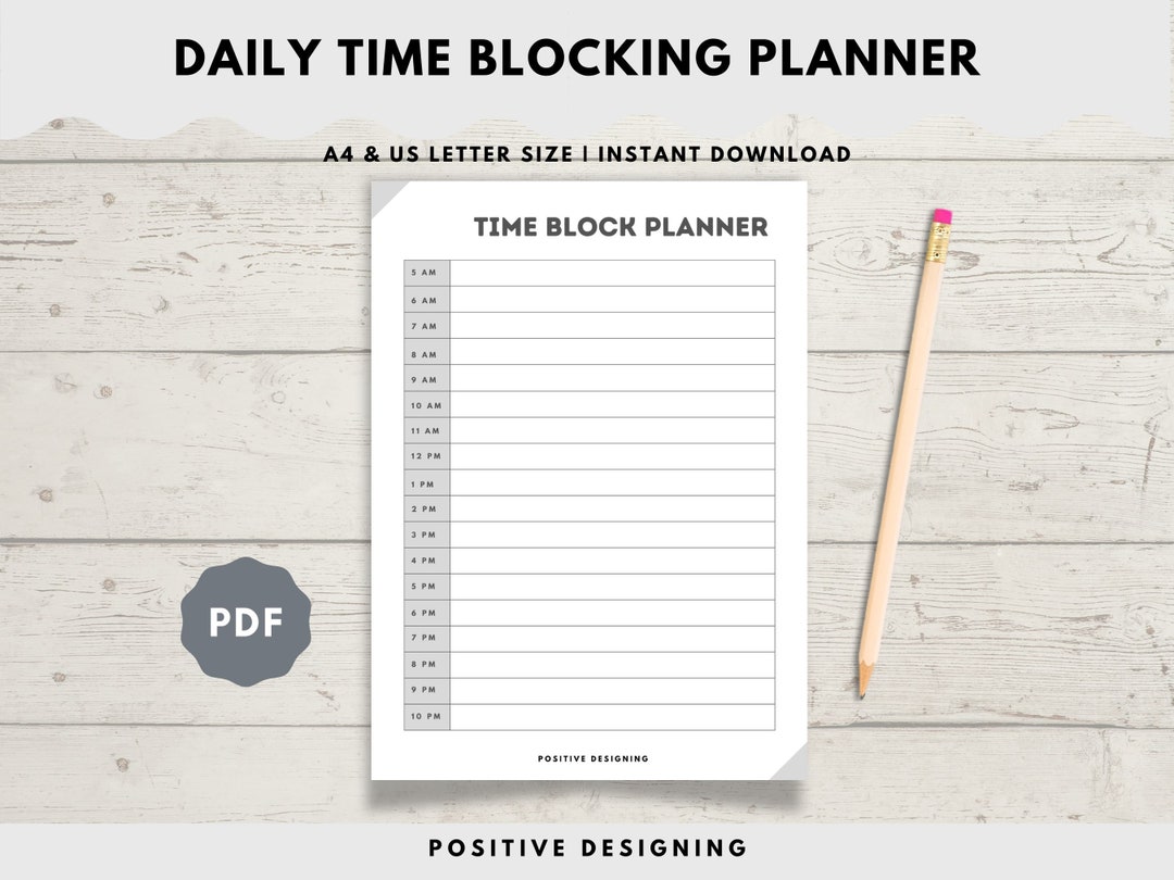 Time Blocking Weekly Planner Printable, Time Blocking Pdf, Time ...