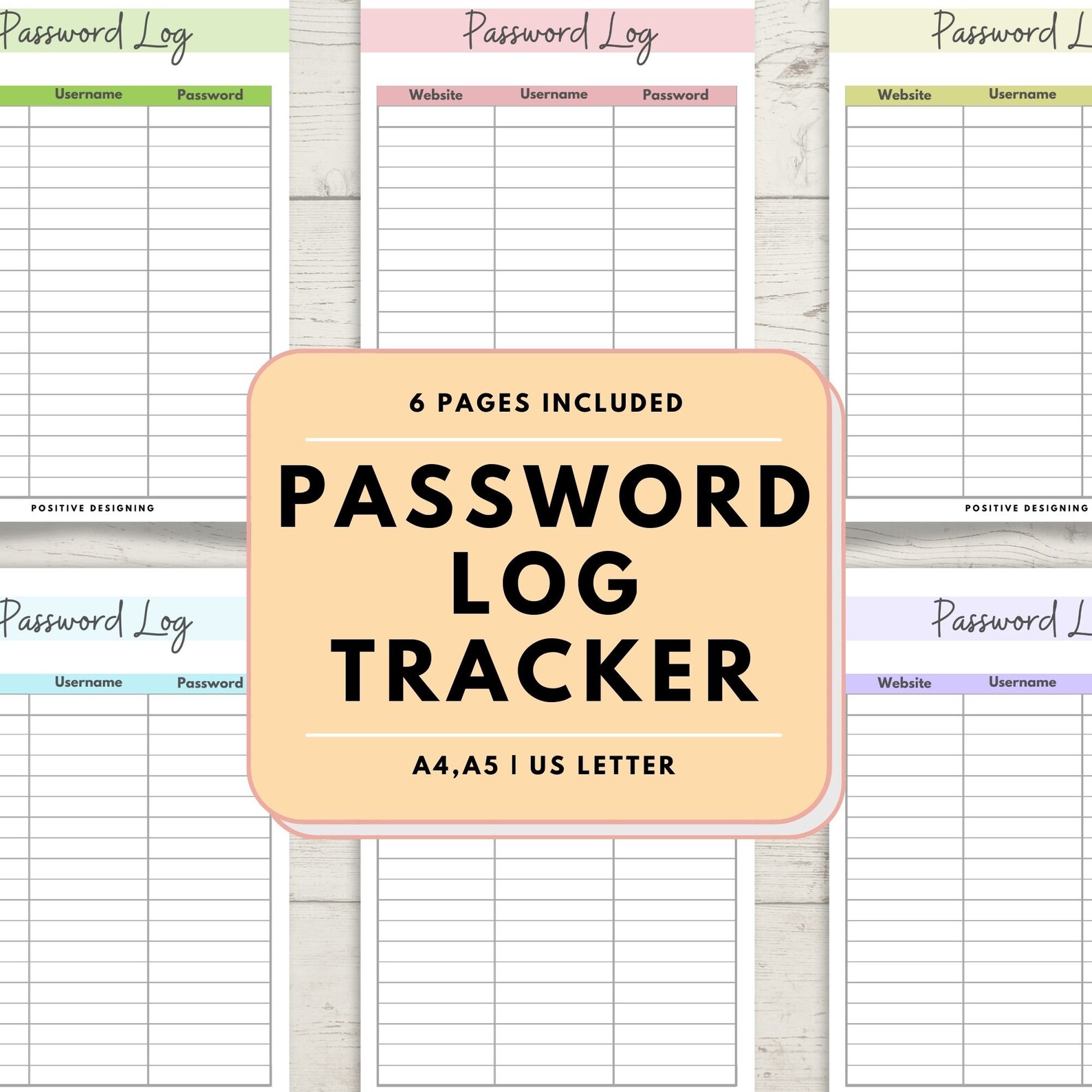 Printable Password Tracker, Password Log, Address Book Pages, Instant ...