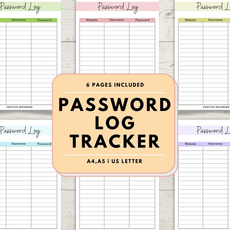 Printable Password Tracker, Password Log, Address Book Pages, Instant ...