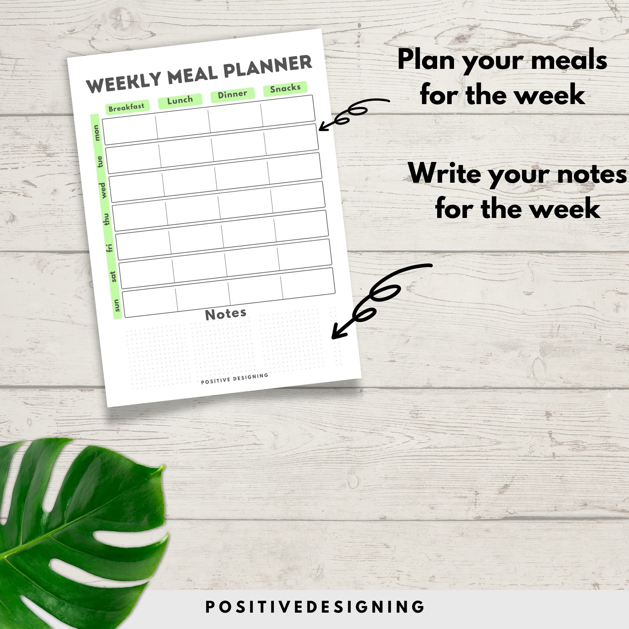 Weekly Meal Planning Printable 7 Day Menu Planner Meal Prep Planner the-spirit-diary