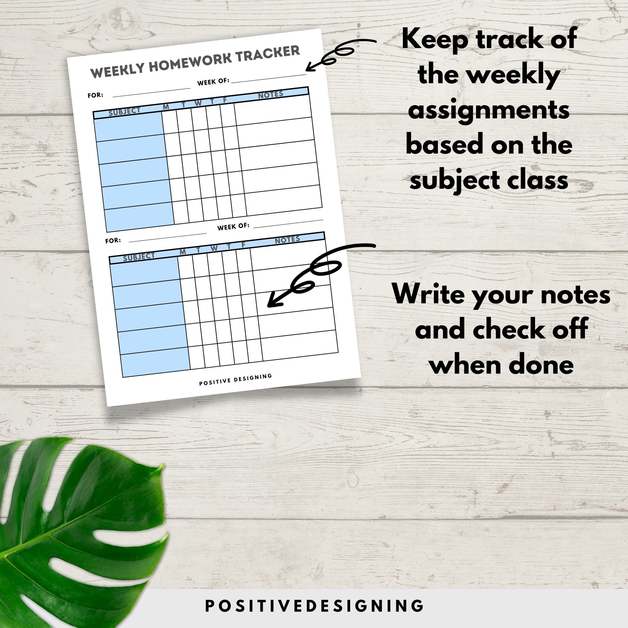 Assignment Planner, Assignment Tracker, Table Assignments, Homework