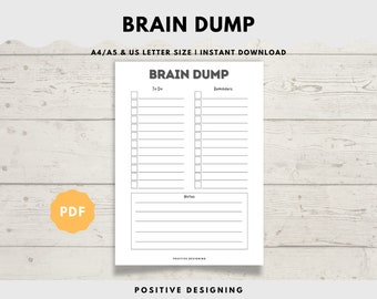 Plantilla imprimible para generar ideas, lista de tareas pendientes y organizador de prioridades (PDF de descarga instantánea)