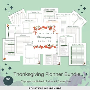 Thanksgiving Planner Printable, Holiday Planner, Thanksgiving Binder, Party Planner Bundle, PDF Instant Download, Thanksgiving Organizer