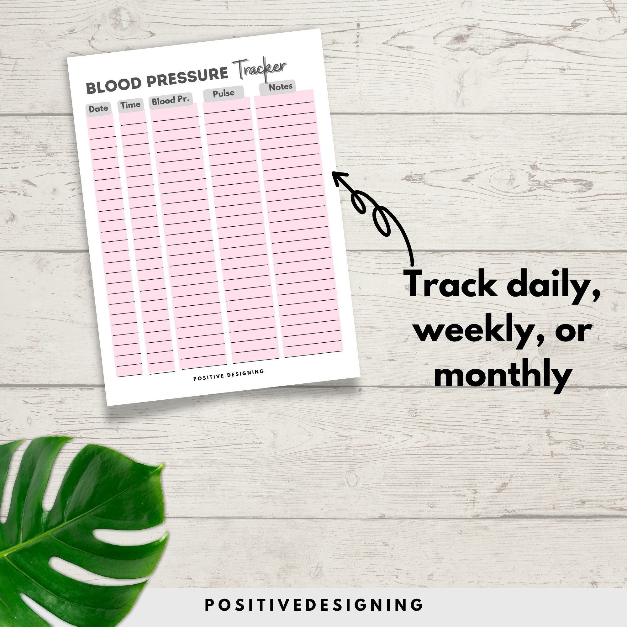 Blood Pressure Tracker Printable, High Blood Pressure Tracker ...