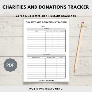 Donation Tracker Printable, Tithe Tracker, Giving Log, Charitable ...