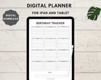 Instant Download | Birthday Reminder | Birthday Planner Printable | Birthday Organizer | Birthday Calendar | Digital Planner | Birthday List