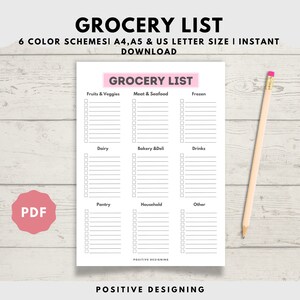 Pages de modèle de liste de courses, menu hebdomadaire et liste de courses à imprimer, planificateur de repas avec liste de courses