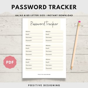 Printable Password Tracker, Password Log, Address Book Pages, Instant ...