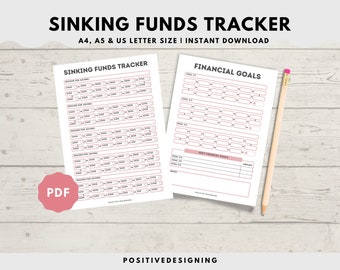 Sinking Funds Tracker Printable, Savings Challenge (PDF)