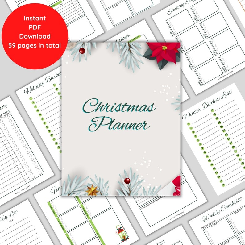 Christmas Planner Printable, Holiday Planner, Gift Budget Planner, Xmas ...