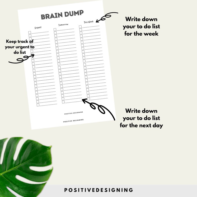 Brain Dump Journal Printable | ADHD Planner Pages | Productivity ...
