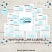 Blank Monthly Calendar Printable, Minimalist Calendar Template PDF ...