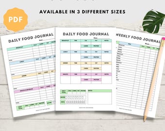 Food journal - Daily meal planner - Calorie tracker - Nutrition log - Meal tracker- Health Journal -Digital Download - Letter Size