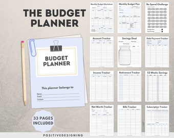 Budget Planner Printable, Finance Tracker, Finance Planner, Printable Budget, Budget Planner, Printable Budget Planner, US Letter Planner
