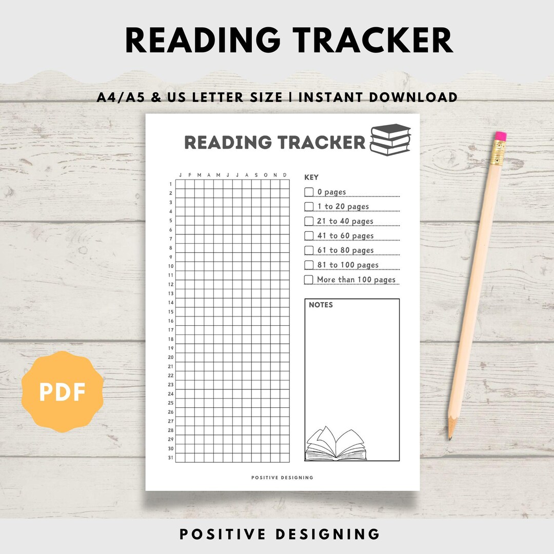 Reading Tracker Printable Reading Log Book Tracker Reading Planner Book