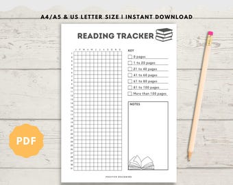Reading Tracker Printable - Reading Log -  Book Tracker - Reading Planner - Book Tracker - Digital Reading Journal - Book Review - PDF