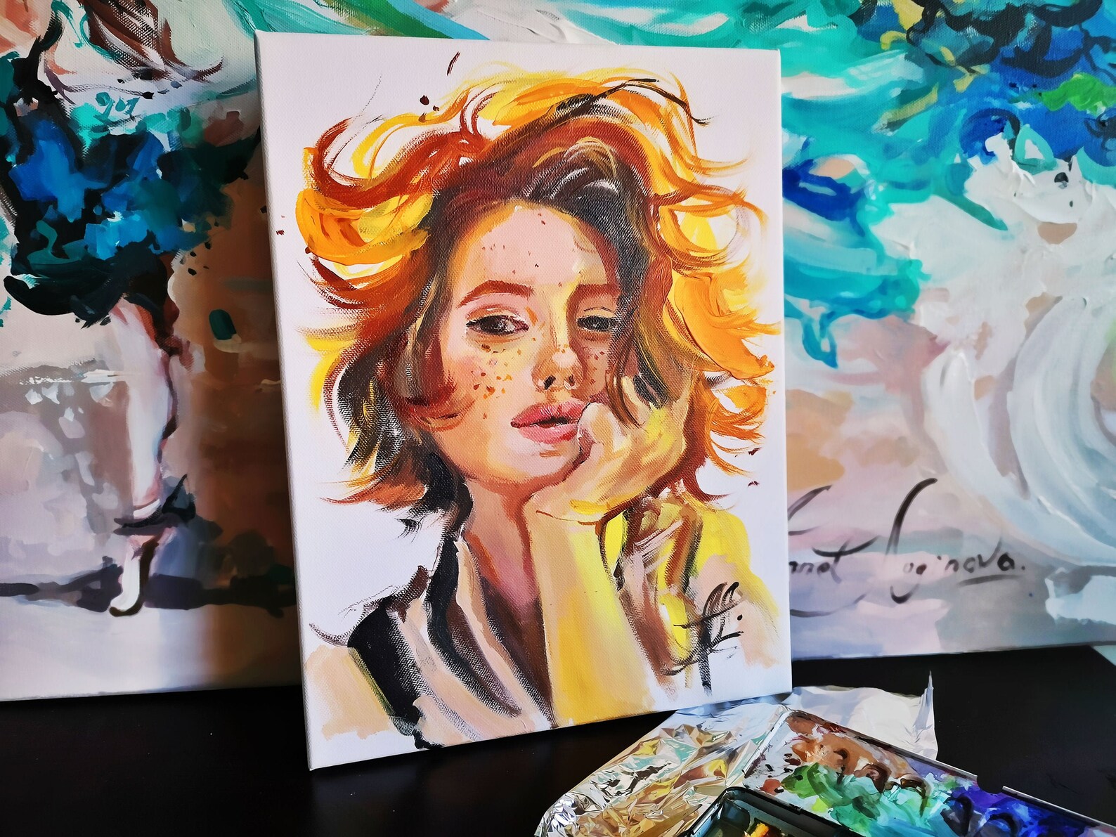 Oil portrait feminine wall art portrait painting Original Etsy