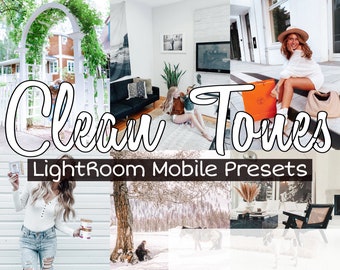 11 Clean Lightroom Presets, Mobile Blogger Presets, Indoor Preset, Lightroom Mobile Preset, Clean Tone Preset, Instagram Photo Filter