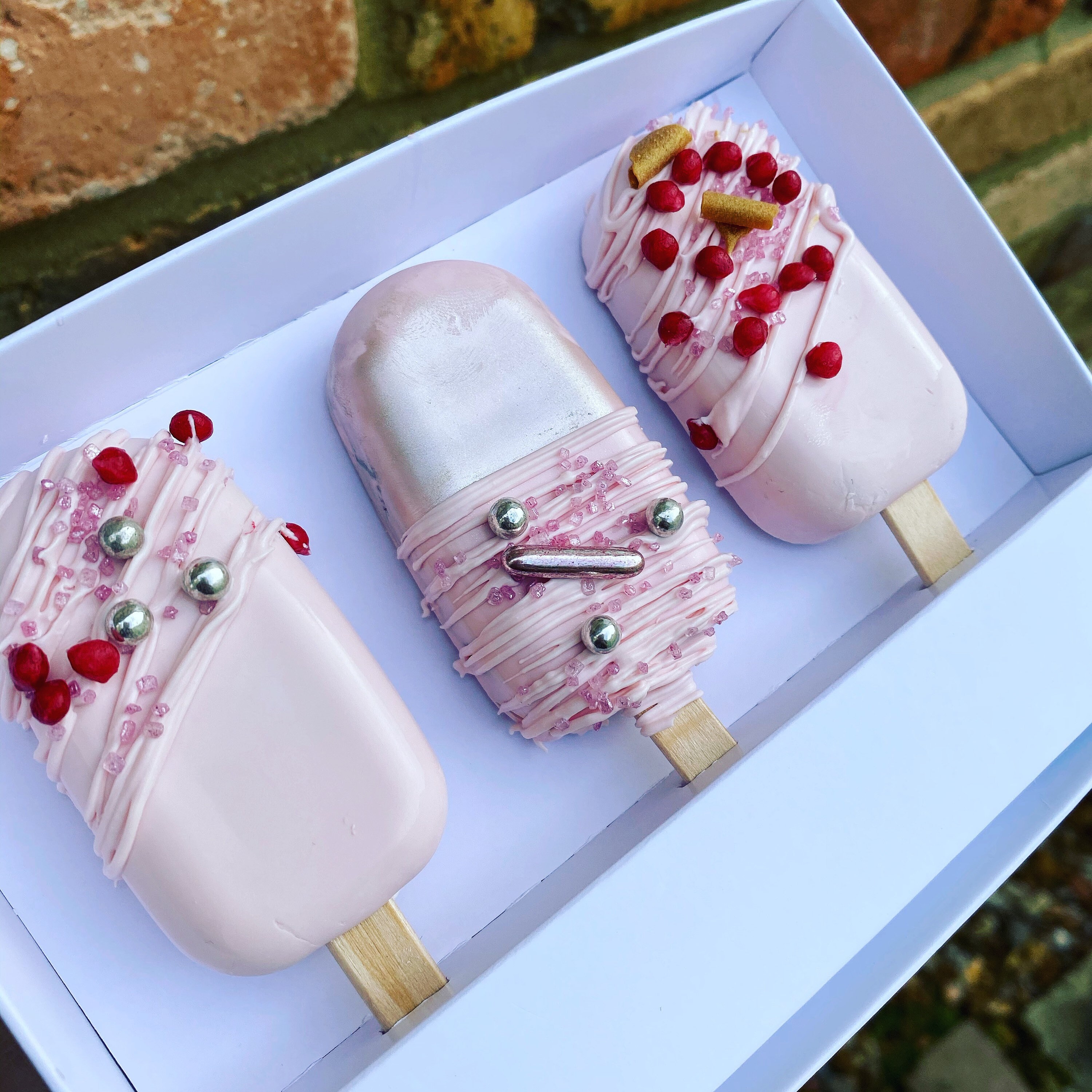 Box of 3 cakesicles valentines birthday gift cakesicles Etsy