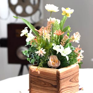 Wood Planter Box for Indoor Outdoor Plant Flower Decor Handcrafted Planter for Gardener Stylish Housewarming Accent Planter Box Gift for Her