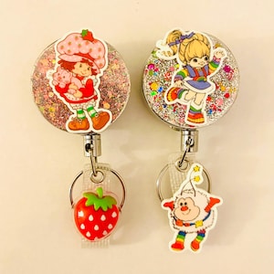 Strawberry Shortcake • Rainbow Bright • INSPIRED • Nurse badge reel • 80’s badge reels • healthcare badge reel • heavy duty badge reel