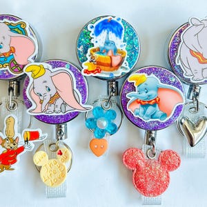 Dumbo • inspired • retractable Badge Reel • Nurse badge reel • disney badge reel • healthcare badge reel • heavy duty badge reel