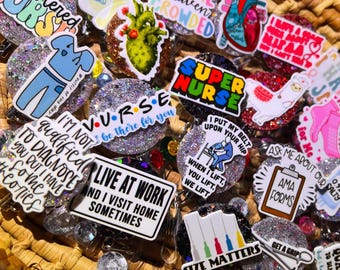 Alligator clip heavy duty badge reels, nurse badge reels, healthcare badge holder, hospital badge reel, teacher badge reel