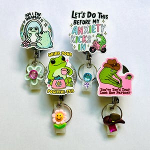 Silly Frog Badge Reels• retractable Badge Reel • Nurse badge reel • frog badge reel • healthcare badge reel • heavy duty badge reel •