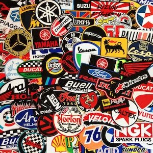 Lot 50 Pcs. Wholesale Random Car Race Auto Motor Biker Motorcycle MotoGP Iron on Patch for jackets. sew on patch/ gift for her