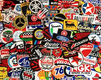 Lot 50 Pcs. Wholesale Random Car Race Auto Motor Biker Motorcycle MotoGP Iron on Patch for jackets. sew on patch/ gift for her