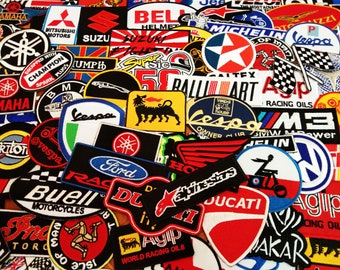 Lot 20 Pcs. Wholesale Random Car Race Auto Motor Biker Motorcycle MotoGP Iron on Patch for jackets. sew on patch/ gift for her