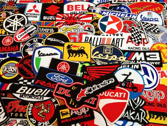 Car Race Iron On Patches: MotoGP Biker Jacket Appliques, 20 Pcs