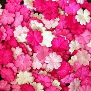 Petal Heart Flower paper mulberry paper 25 mm. Mix Pink Tone White Color/ Flower paper Handmade/ Craft/ Scrapbooking/ Card Accessories