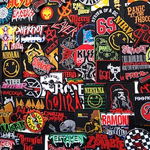 Wholesale Random Lot of Music Punk Rock Reggae Hip Hop Rock n Roll Band Iron on Patch. sew on patch/ gift for her/ patches for jeans