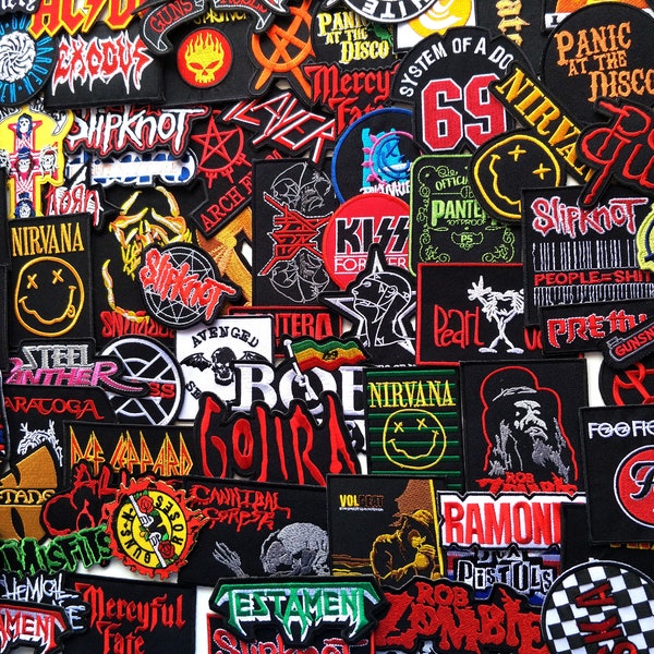 Wholesale Random Lot of Music Punk Rock Reggae Hip Hop Rock n Roll Band Iron on Patch. sew on patch/ gift for her/ patches for jeans