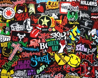 Random Band Patches: Rock, Metal, Pop Punk - Iron On Applique For Jeans