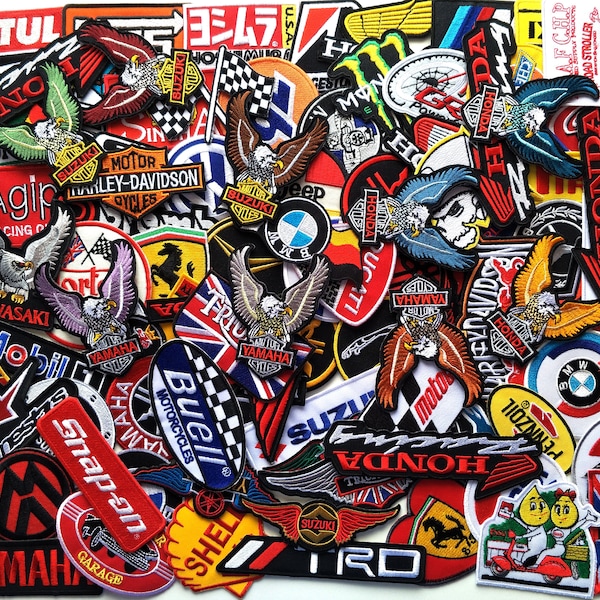 Wholesale Random Lot Car Race Auto Motor Biker Motorcycle MotoGP Iron on Patch for jackets. sew on patch/ gift for her/ patches for jeans