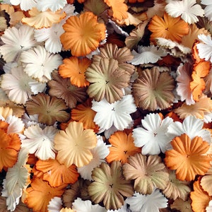 Blütenblatt Nelken Blume Papier Maulbeerpapier 25 mm. Mix Braun Ton weiße Farbe / Blumenpapier handgefertigt / Handwerk / Scrapbooking / Karte Zubehör