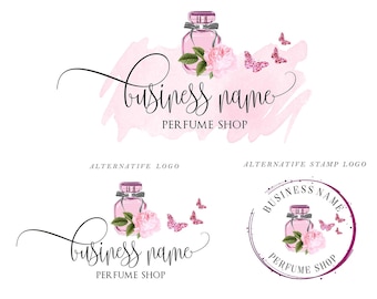 Perfume Logo, Bottle Logo, Floral Perfume, Rose Flowers, Perfume