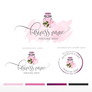 Logo per flacone di profumo, logo per flacone, profumo floreale, fiori di rosa, logo per oli, design del logo per oli, logo per bellezza, logo per profumo, logo per profumo 005