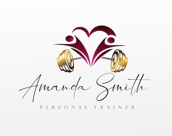 Fitness Trainer Logo Kit, Heart Logo, Personal Trainer Logo