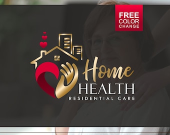 Pre-made Home healthcare, Home care, Nurse home, Elderly healthcare heart, Nursing home, Elderly care, Caregiver Logo set & Branding kit 163