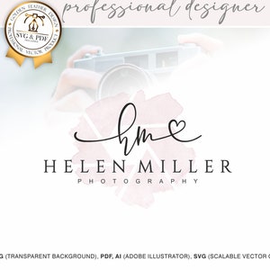 Bellissimo logo con firma adatto per fotografi, fotografia, wedding planner, monogrammi per matrimoni, SVG, PNG, PDF, Eps 193