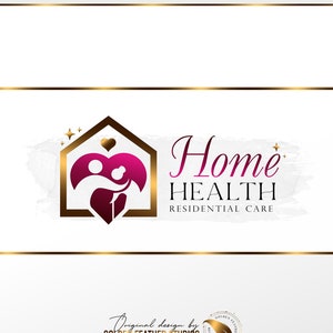 Logotipo de atención médica domiciliaria, logotipo de atención domiciliaria, logotipo de atención domiciliaria de enfermería, logotipo de corazón para atención médica de ancianos, conjunto de logotipos de residencias de ancianos, conjunto de logotipos de atención de ancianos 120
