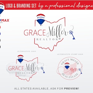 Logotipo de agente inmobiliario de Ohio, logotipo de agente inmobiliario de los estados, diseño de logotipo de bienes raíces, marca de agente inmobiliario, logotipo de agente inmobiliario, logotipo de Re/Max, colores de RE/MAX, REMAX 66-4