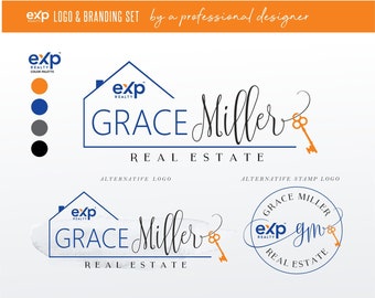 EXP Realtor logo, Real estate logo design, Real estate logo modern, Real estate business cards, Real estate stamp, Exp logo Realty 66