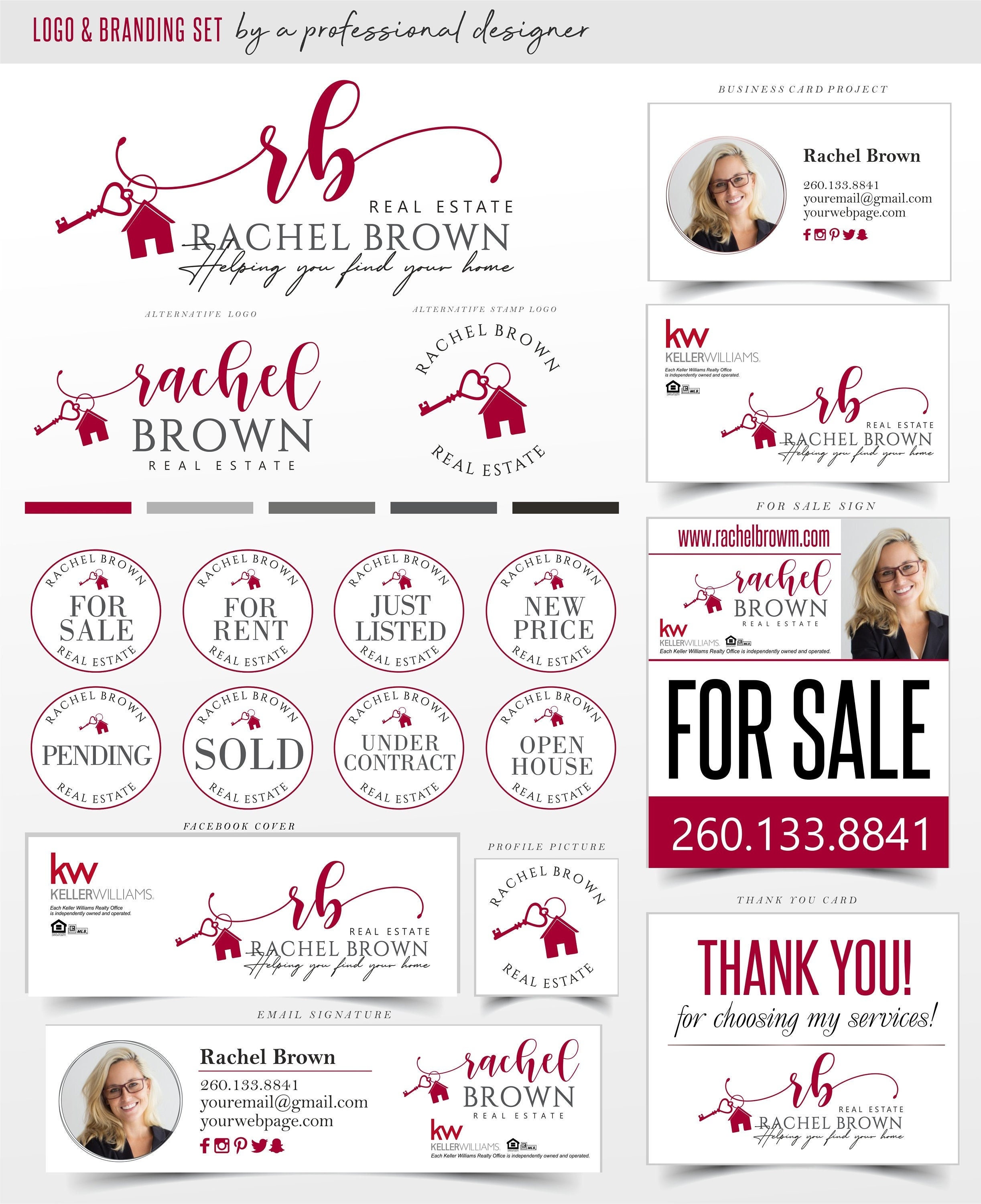 Realtor logo, Real Estate logo Design, Realtor Branding, KW Realtor Logo,  Keller Williams logo, Keller Williams colors, KW realtor set 211.21 Within Keller Williams Letterhead Templates