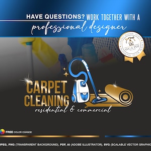 Kit di logo e branding per la pulizia di tappeti accattivante per la pulizia di case e residenze (digitale) Biglietto da visita Volantino Social media Brochure 207