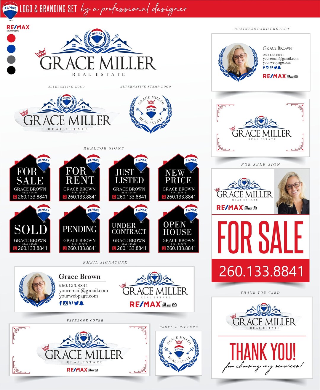 Royal Re/max Realtor Logo, Real Estate Logo Design, Realtor Branding