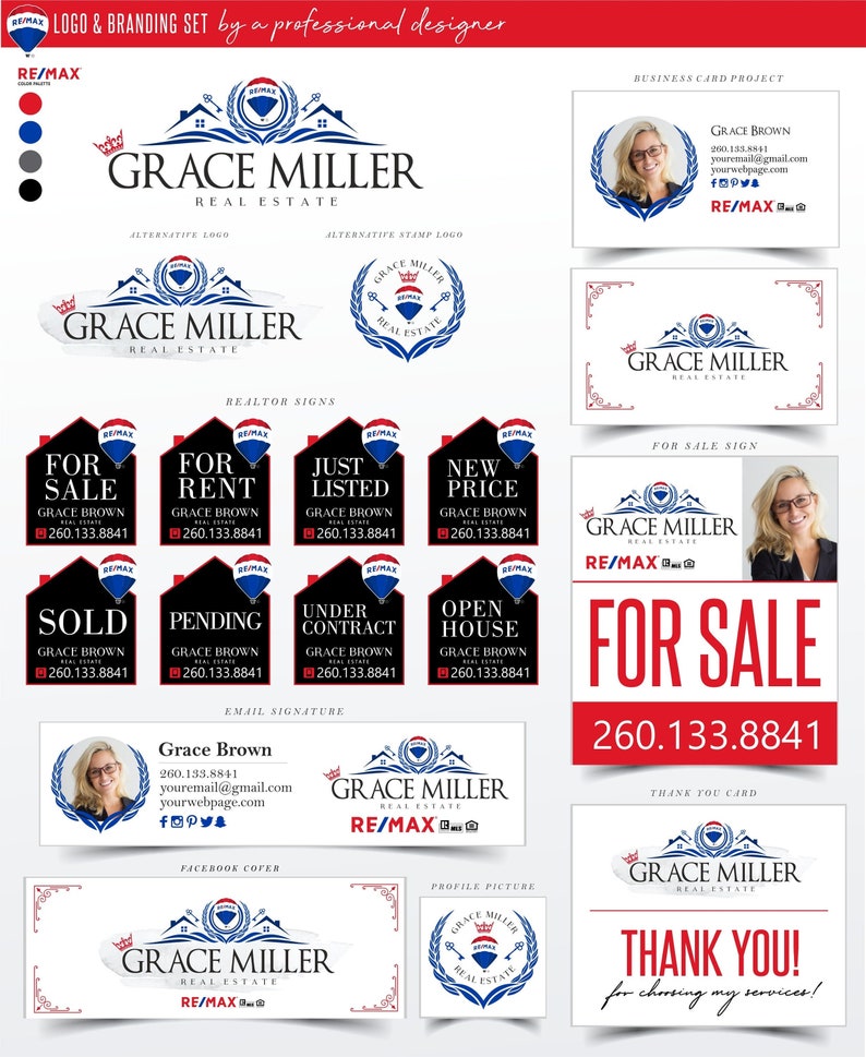 Royal Re/max Realtor Logo, Real Estate Logo Design, Realtor Branding ...